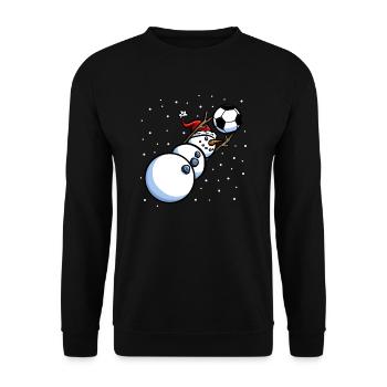 Goalkeeper Snwoman Men Boys Soccer Christmas - Unisex Sweatshirt - black - Front - Alina (178cm) & Michal (187cm)