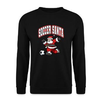 Fußball Santa Männer Jungen Fußball Weihnachten - Unisex Pullover - Schwarz - Vorne - Alina (178cm) & Michal (187cm)
