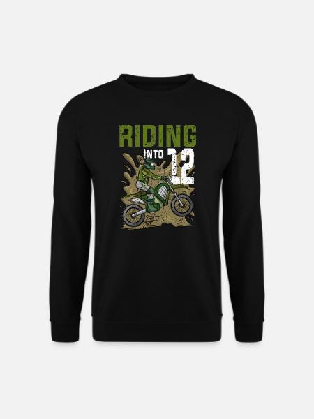 Riding Into12 Teen Dirt Bike Motocross Geburtstag - Unisex Pullover - Schwarz