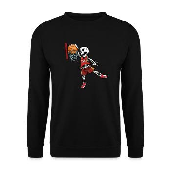 Basketball Player Skeleton Dunking Basketballer - Unisex Sweatshirt - black - Front - Alina (178cm) & Michal (187cm)