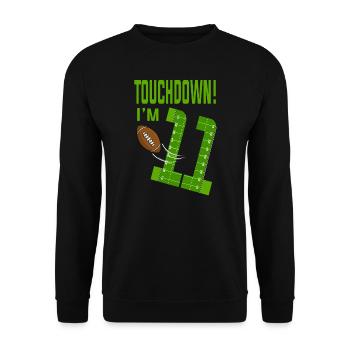 Football Player Touchdown I'm 11 Football Birthday - Unisex Sweatshirt - black - Front - Alina (178cm) & Michal (187cm)