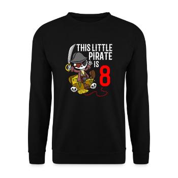 Squelette Ce petit pirate est 8ème anniversaire de pirate - Sweat-shirt Unisexe - noir - Devant - Alina (178cm) & Michal (187cm)