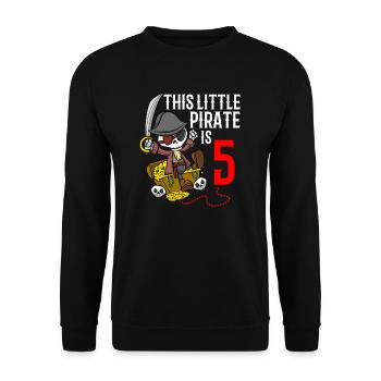 Squelette Ce petit pirate est le 5ème anniversaire du pirate - Sweat-shirt Unisexe - noir - Devant - Alina (178cm) & Michal (187cm)