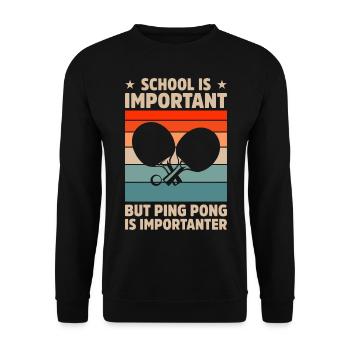 Tischtennisspieler Geschenk Ping Pong Tischtennis - Unisex Pullover - Schwarz - Vorne - Alina (178cm) & Michal (187cm)