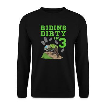 Garbage Truck Birthday Kids Boy 3rd Birthday Party - Unisex Sweatshirt - black - Front - Alina (178cm) & Michal (187cm)