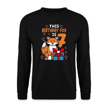 Fox Birthday 7th Birthday Party Girl Animal Lovers - Sweat-shirt Unisexe - noir - Devant - Alina (178cm) & Michal (187cm)