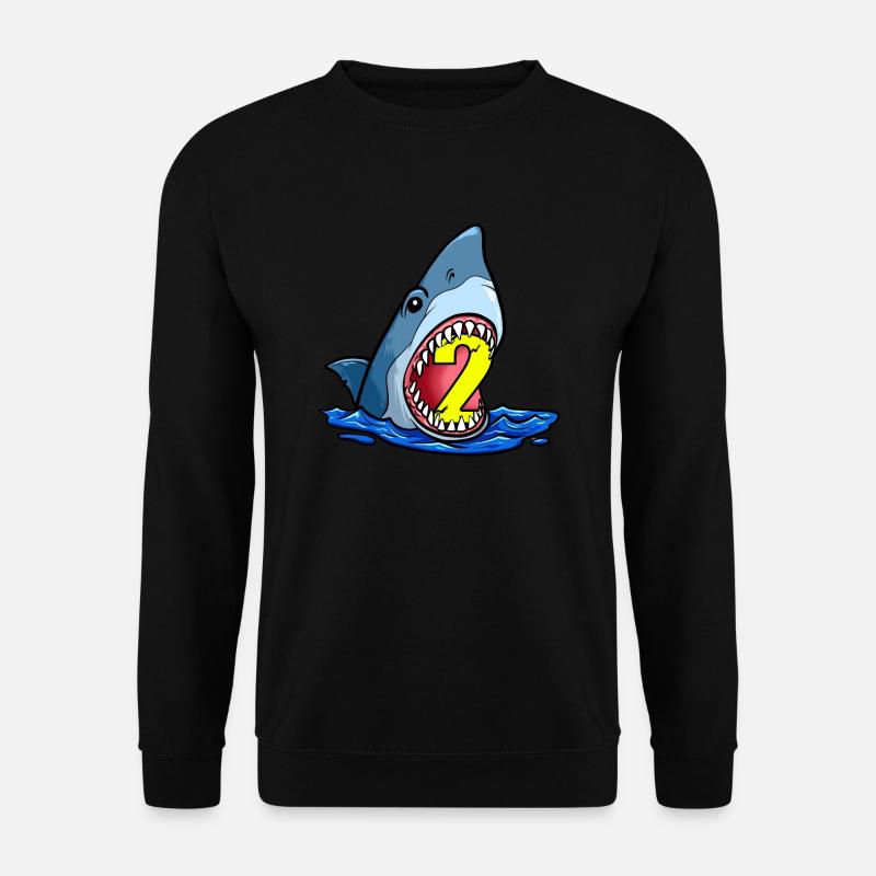 Meerestiere Geburtstag Kinder Hai 2. Geburtstag - Unisex Pullover - Schwarz
