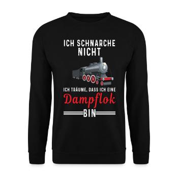 Ich schnarche nicht Dampflok - Unisex Pullover - Schwarz - Vorne - Alina (178cm) & Michal (187cm)