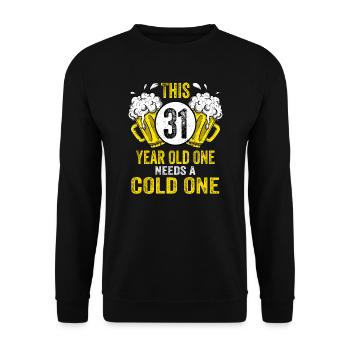Men Beer Birthday Funny 31 Year Old Beer Lover - Unisex Sweatshirt - black - Front - Alina (178cm) & Michal (187cm)