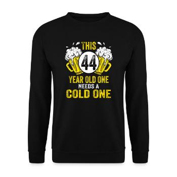 Men Beer Birthday Funny 44 Year Old Beer Lover - Unisex Sweatshirt - black - Front - Alina (178cm) & Michal (187cm)