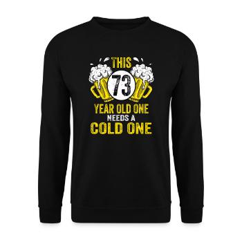 Men Beer Birthday Funny 73 Year Old Beer Lover - Unisex Sweatshirt - black - Front - Alina (178cm) & Michal (187cm)