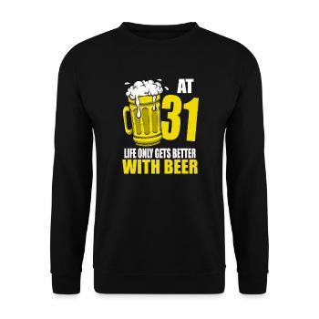 Men Beer Birthday Funny 31 Year Old Beer Lover - Unisex Sweatshirt - black - Front - Alina (178cm) & Michal (187cm)