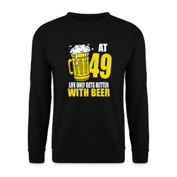 Men Beer Birthday Funny 49 Year Old Beer Lover - Unisex Sweatshirt - black - Front - Alina (178cm) & Michal (187cm)
