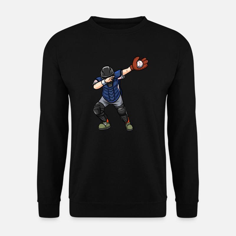 Dabbing Catcher Baseballspieler - Unisex Pullover - Schwarz