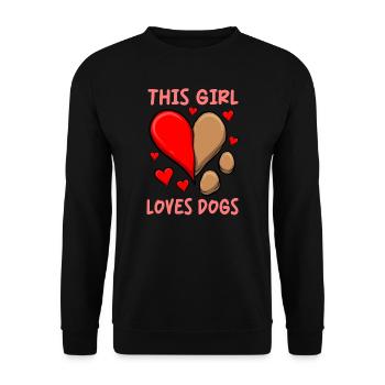 Chien pour filles Propriétaire de chien Amoureux des chiens Saint-Valentin - Sweat-shirt Unisexe - noir - Devant - Alina (178cm) & Michal (187cm)