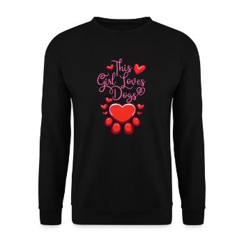 Chien pour filles Propriétaire de chien Amoureux des chiens Saint-Valentin - Sweat-shirt Unisexe - noir - Devant - Alina (178cm) & Michal (187cm)