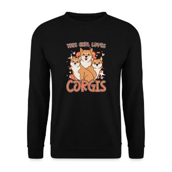 Corgi For Corgi Lovers Corgi Owner Girls - Unisex Sweatshirt - black - Front - Alina (178cm) & Michal (187cm)