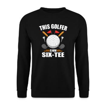Geburtstag Golfshirts für Männer 60th Jahre alt Golfen - Unisex Pullover - Schwarz - Vorne - Alina (178cm) & Michal (187cm)