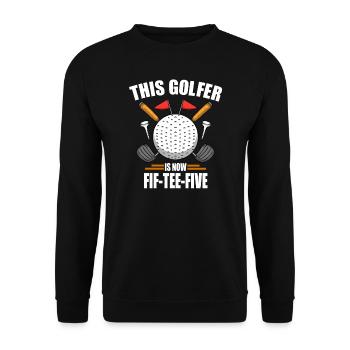Geburtstag Golfshirts für Herren 55th Year Old Golfen - Unisex Pullover - Schwarz - Vorne - Alina (178cm) & Michal (187cm)