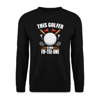 Geburtstag Golfshirts für Männer 51. Jahr Golf - Unisex Pullover - Schwarz - Vorne - Alina (178cm) & Michal (187cm)
