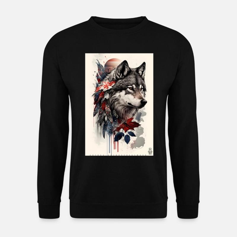 Wolf Design by ART8NS Art on Streetwear S 03of25 - Unisex Pullover - Schwarz