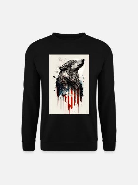 Wolf Design by ART8NS Art on Streetwear S 13of25 - Unisex Pullover - Schwarz