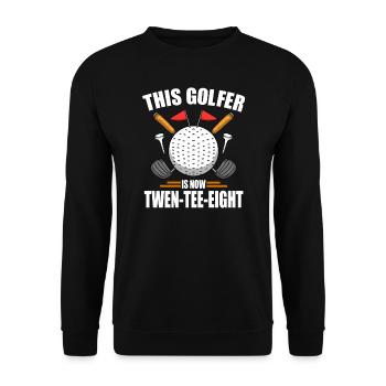 Geburtstag Golfshirts für Herren 28th Year Old Golfen - Unisex Pullover - Schwarz - Vorne - Alina (178cm) & Michal (187cm)