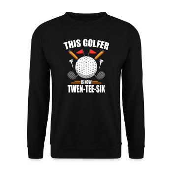 Geburtstag Golf Shirts für Männer 26th Year Old Golfen - Unisex Pullover - Schwarz - Vorne - Alina (178cm) & Michal (187cm)