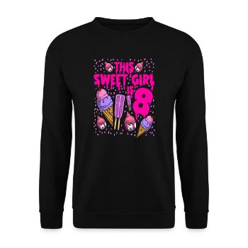 Eiscreme Geburtstag 8. Geburtstag Eisparty - Unisex Pullover - Schwarz - Vorne - Alina (178cm) & Michal (187cm)