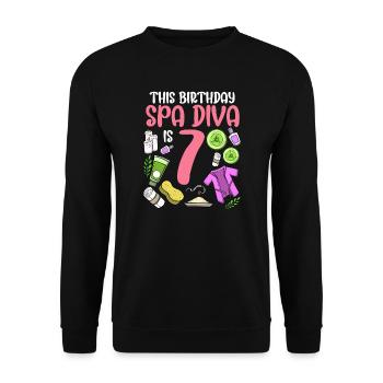 Spa Birthday For Girls 7th Spa Birthday Party - Unisex Sweatshirt - black - Front - Alina (178cm) & Michal (187cm)