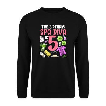 Spa Birthday For Girls 5th Spa Birthday Party - Unisex Sweatshirt - black - Front - Alina (178cm) & Michal (187cm)