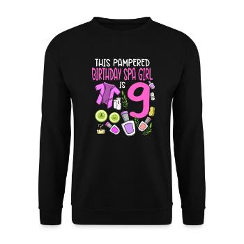 Spa Birthday For Girls 9th Spa Birthday Party - Unisex Sweatshirt - black - Front - Alina (178cm) & Michal (187cm)