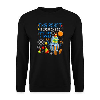 Robot Birthday Outfit Boy 2nd Robot Birthday Party - Unisex Sweatshirt - black - Front - Alina (178cm) & Michal (187cm)