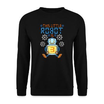 Robot Birthday Outfit Boy 3rd Robot Birthday Party - Unisex Sweatshirt - black - Front - Alina (178cm) & Michal (187cm)