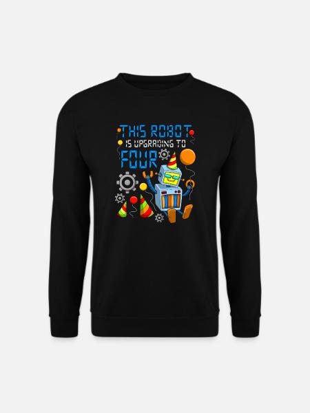 Roboter Geburtstag Outfit Junge 4. Roboter Geburtstagsfeier - Unisex Pullover - Schwarz
