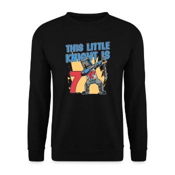 Knight Birthday 7th Knight Birthday Party - Unisex Sweatshirt - black - Front - Alina (178cm) & Michal (187cm)