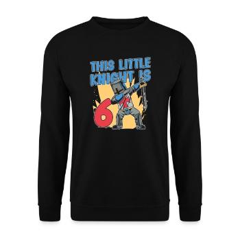 Knight Birthday 6th Knight Birthday Party - Unisex Sweatshirt - black - Front - Alina (178cm) & Michal (187cm)