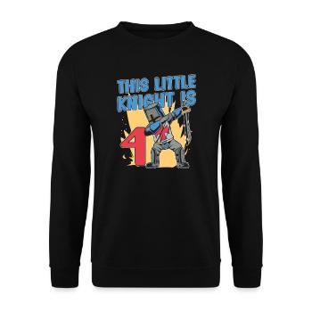 Knight Birthday 4th Knight Birthday Party - Unisex Sweatshirt - black - Front - Alina (178cm) & Michal (187cm)