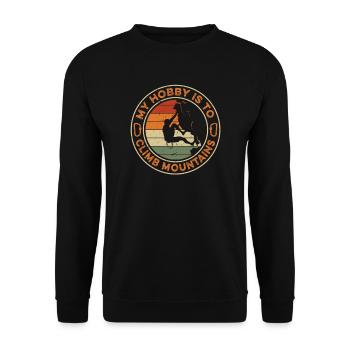 Rock Climbing For Rock Climber Mountain Climbing - Unisex Sweatshirt - black - Front - Alina (178cm) & Michal (187cm)
