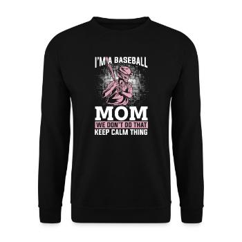 Baseball Mom für Frauen Softball Mama - Unisex Pullover - Schwarz - Vorne - Alina (178cm) & Michal (187cm)
