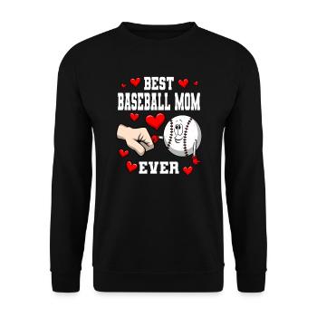 Baseball Mom für Frauen Baseball Faust Softball Mama - Unisex Pullover - Schwarz - Vorne - Alina (178cm) & Michal (187cm)