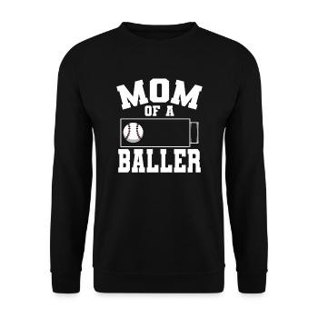 Baseball Mama einer Baller Softball Mama - Unisex Pullover - Schwarz - Vorne - Alina (178cm) & Michal (187cm)