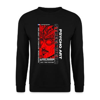 Streetwear psychédélic rouge - Sweat-shirt Unisexe - noir - Devant - Alina (178cm) & Michal (187cm)