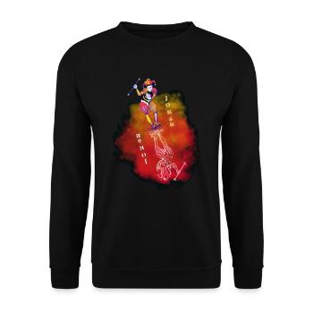 Red Joker - Poker - SPIELKARTE - Spieler - Unisex Pullover - Schwarz - Vorne - Alina (178cm) & Michal (187cm)