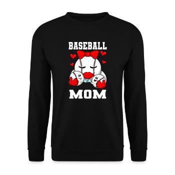 Baseball Mom für Frauen Softball Mama - Unisex Pullover - Schwarz - Vorne - Alina (178cm) & Michal (187cm)