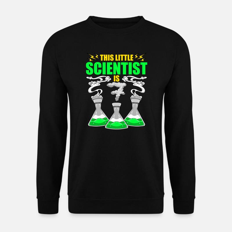 Science Birthday 7th Science Theme Party Scientist - Unisex Sweatshirt - black