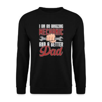Mécanicien Hommes Papa Mécanicien automobile - Sweat-shirt Unisexe - noir - Devant - Alina (178cm) & Michal (187cm)