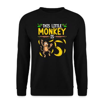 Affengeburtstag 5. Affe Themenparty Kinder - Unisex Pullover - Schwarz - Vorne - Alina (178cm) & Michal (187cm)