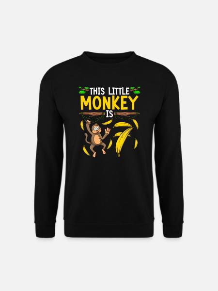 Affengeburtstag 7. Affen-Themenparty Kinder - Unisex Pullover - Schwarz