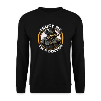 Plague Doctor Plague Doctor Mask Medicines - Unisex Sweatshirt - black - Front - Alina (178cm) & Michal (187cm)